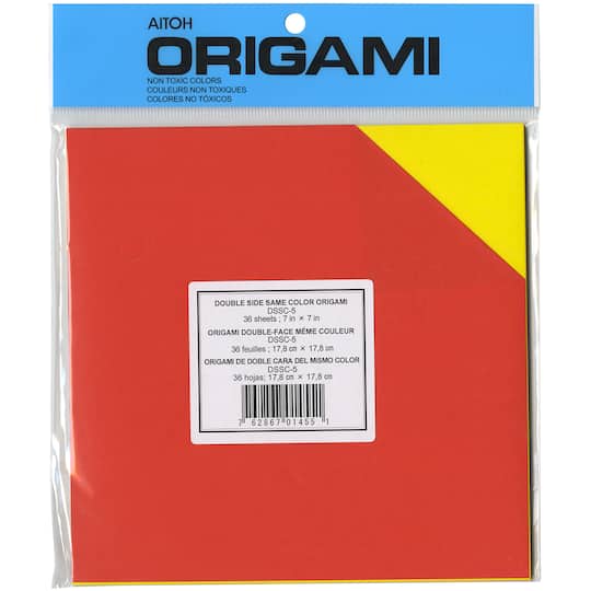 Aitoh 7&#x22; Assorted Double-Sided Origami Paper, 36 Sheets